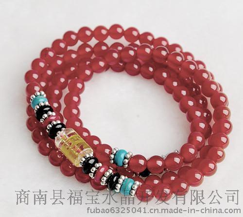 福宝天然红玛瑙长款手链